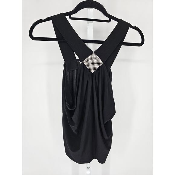 Unbranded Tops - Vtg Y2K M&Co Womens Sz 18 Sleeveless Blouse Black w/ Rhinestone Front Party